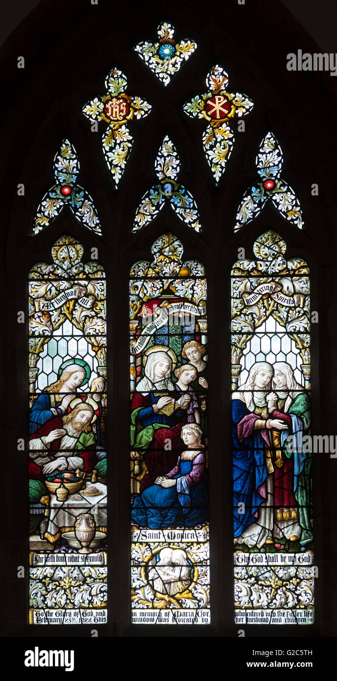 Stained glass in St. Mary`s Church, Ilkeston, Derbyshire, England, UK